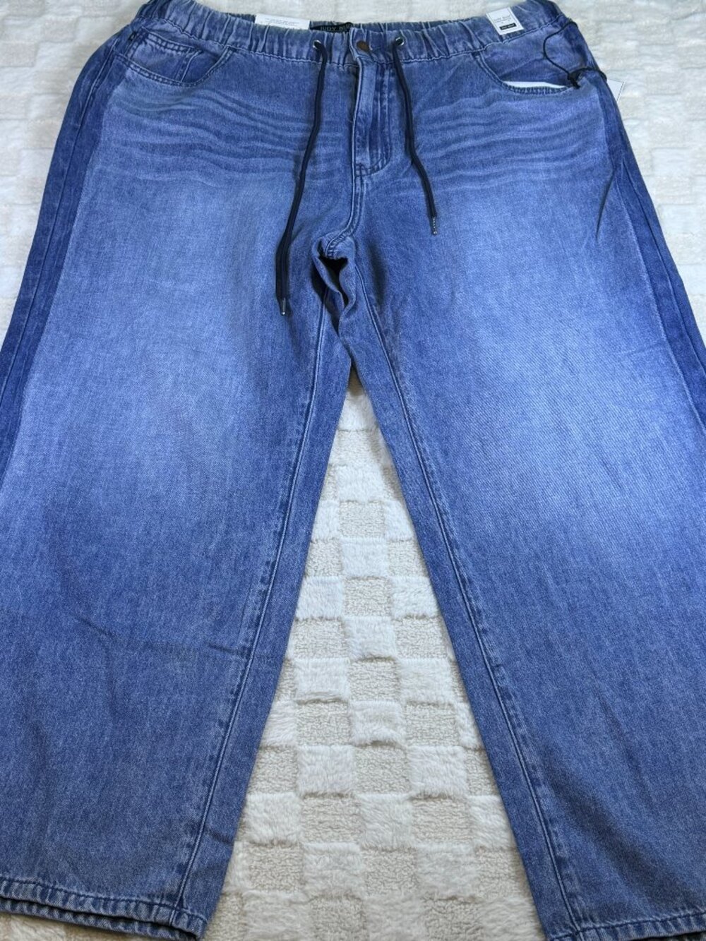 Judy Blue Wilhemina Jogger Jeans 16W Medium Wash Wide Leg Crop Drawstring NWT